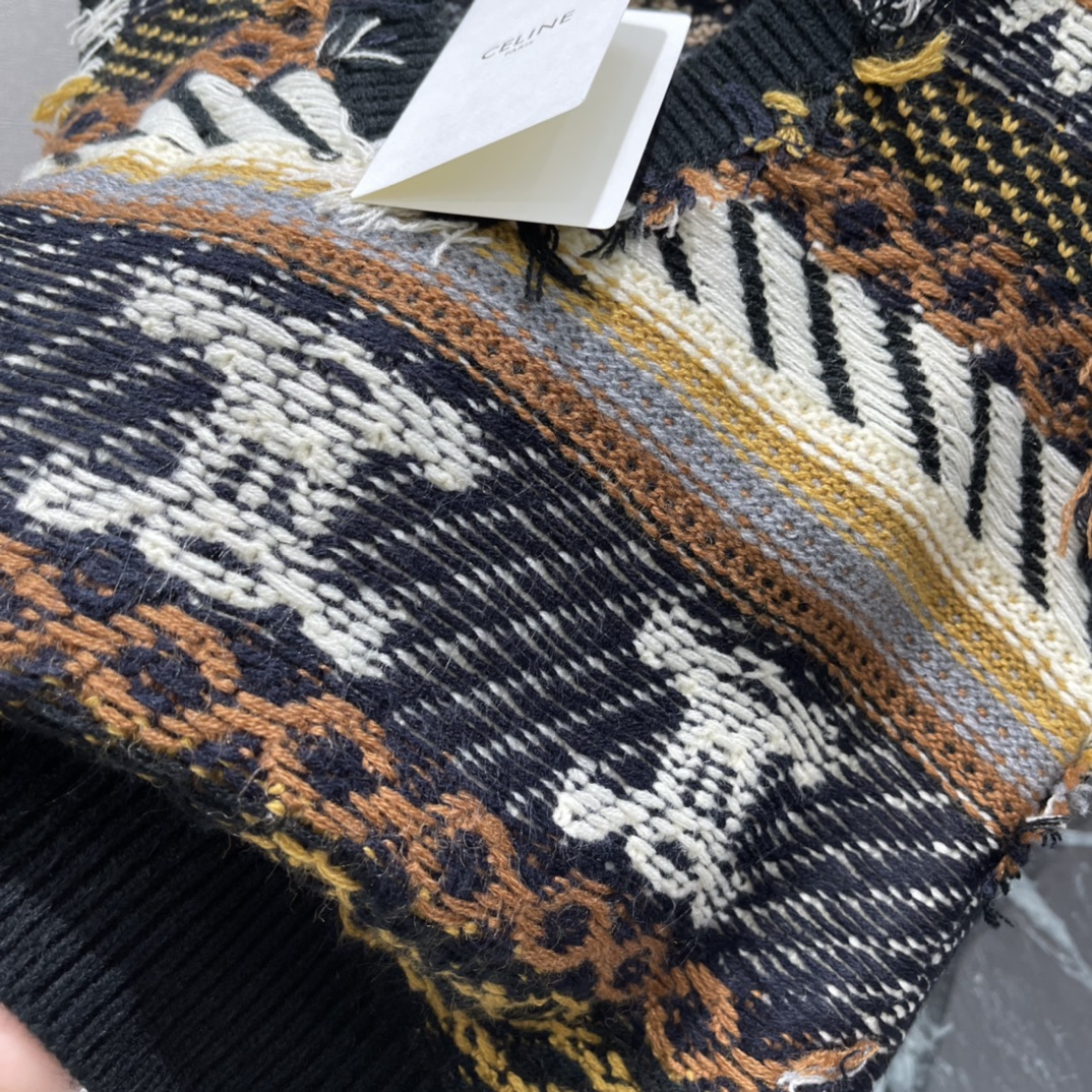 CE 26春季新款 凯旋门流苏提花马甲 复杂提花图案+流苏细节 复古与现代感兼具 秋冬穿搭超有氛围感黑搭