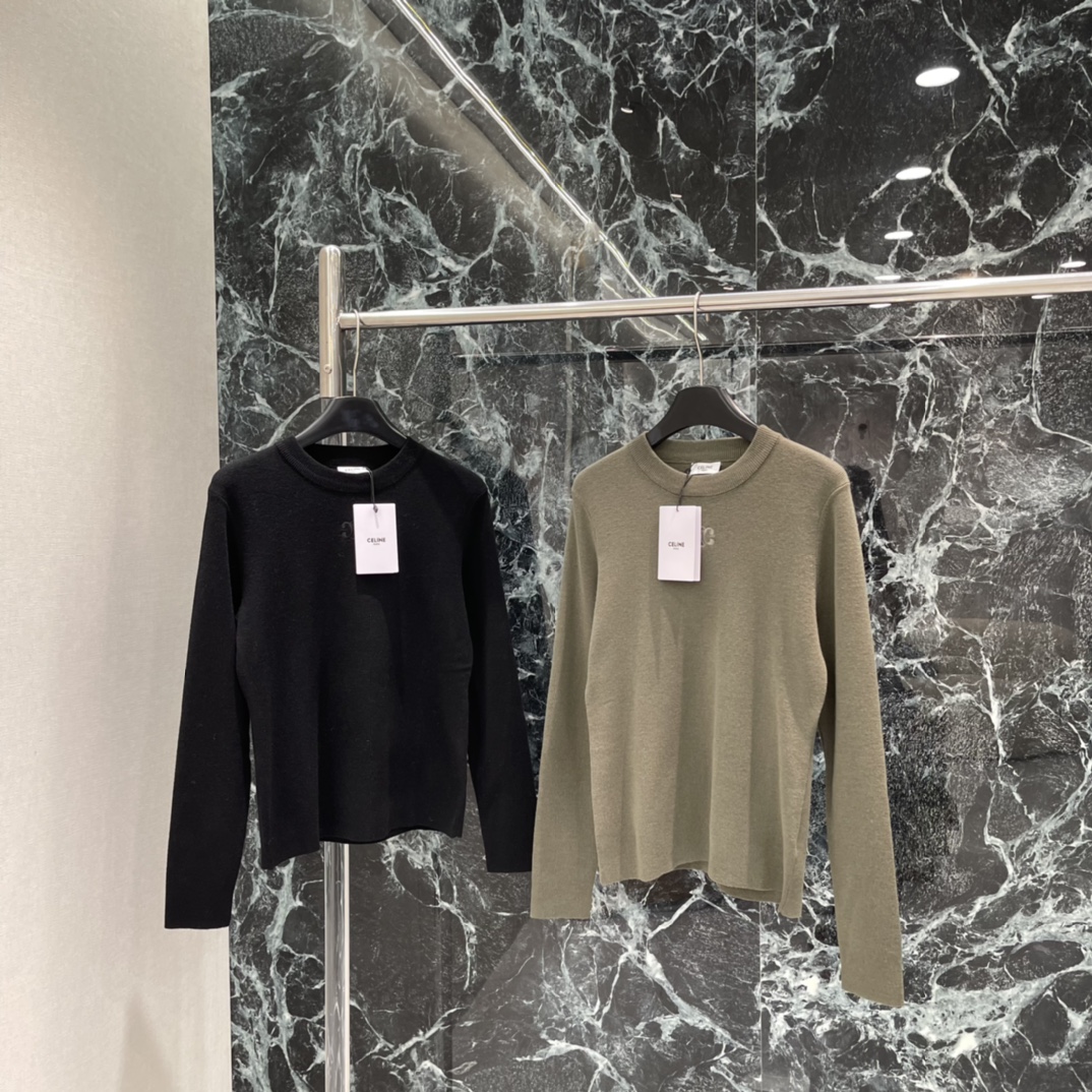 CE 26春季新款 刺绣针织上衣 圆领设计简约大方 胸前刺绣凯旋门超有辨识度 通勤休闲都能轻松驾驭 搭配