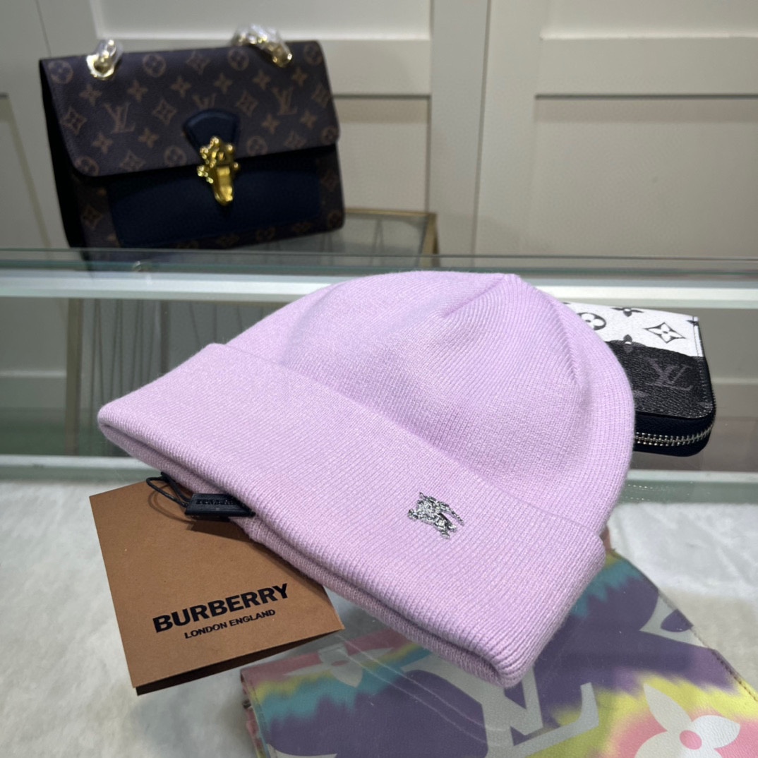 配防尘袋🌺【巴宝莉BURBERRY】官网简约高端系列，百分之70羊毛，30兔毛针织帽！男女同款，加厚更保