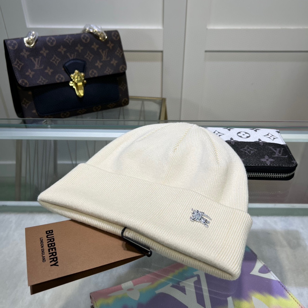 配防尘袋🌺【巴宝莉BURBERRY】官网简约高端系列，百分之70羊毛，30兔毛针织帽！男女同款，加厚更保