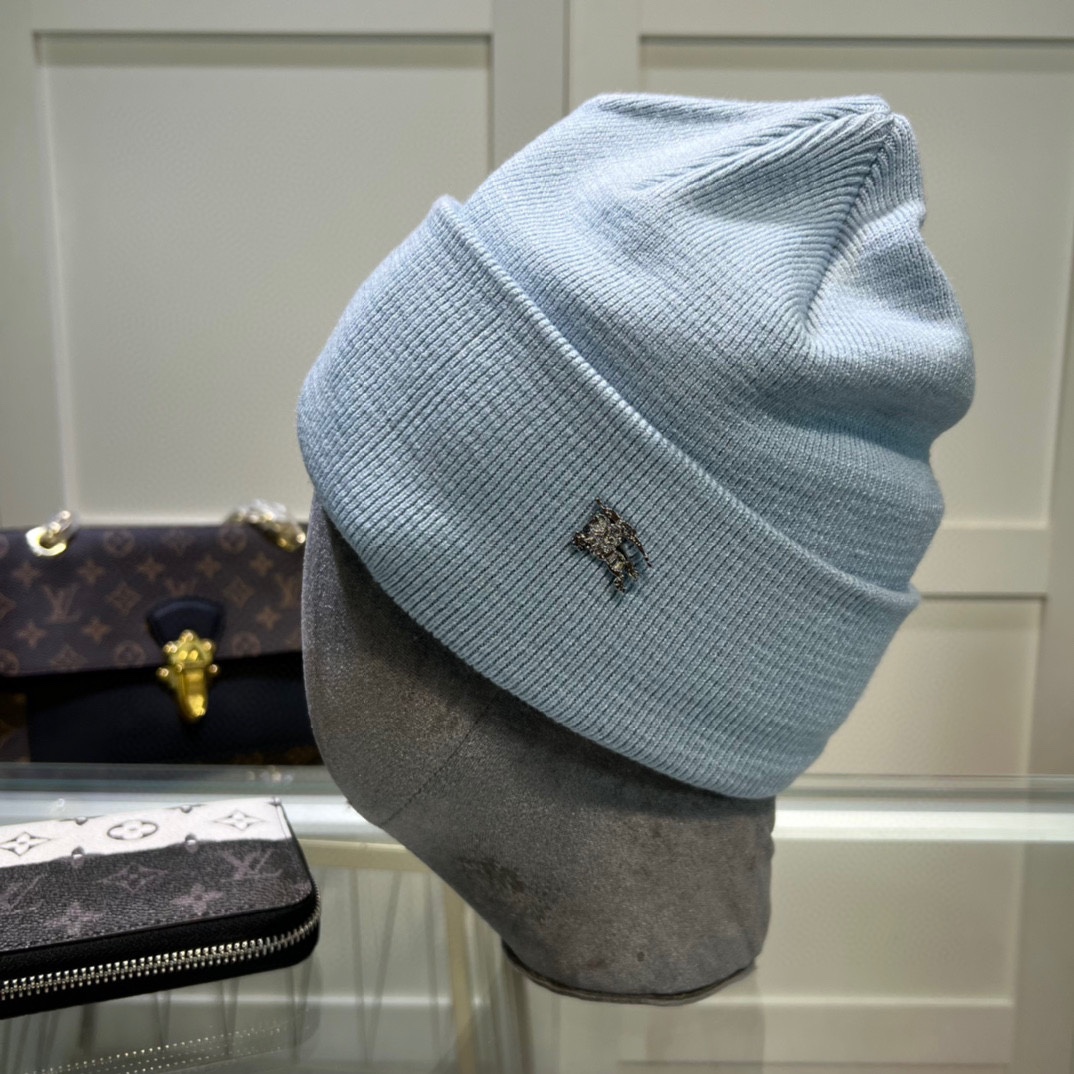 配防尘袋🌺【巴宝莉BURBERRY】官网简约高端系列，百分之70羊毛，30兔毛针织帽！男女同款，加厚更保