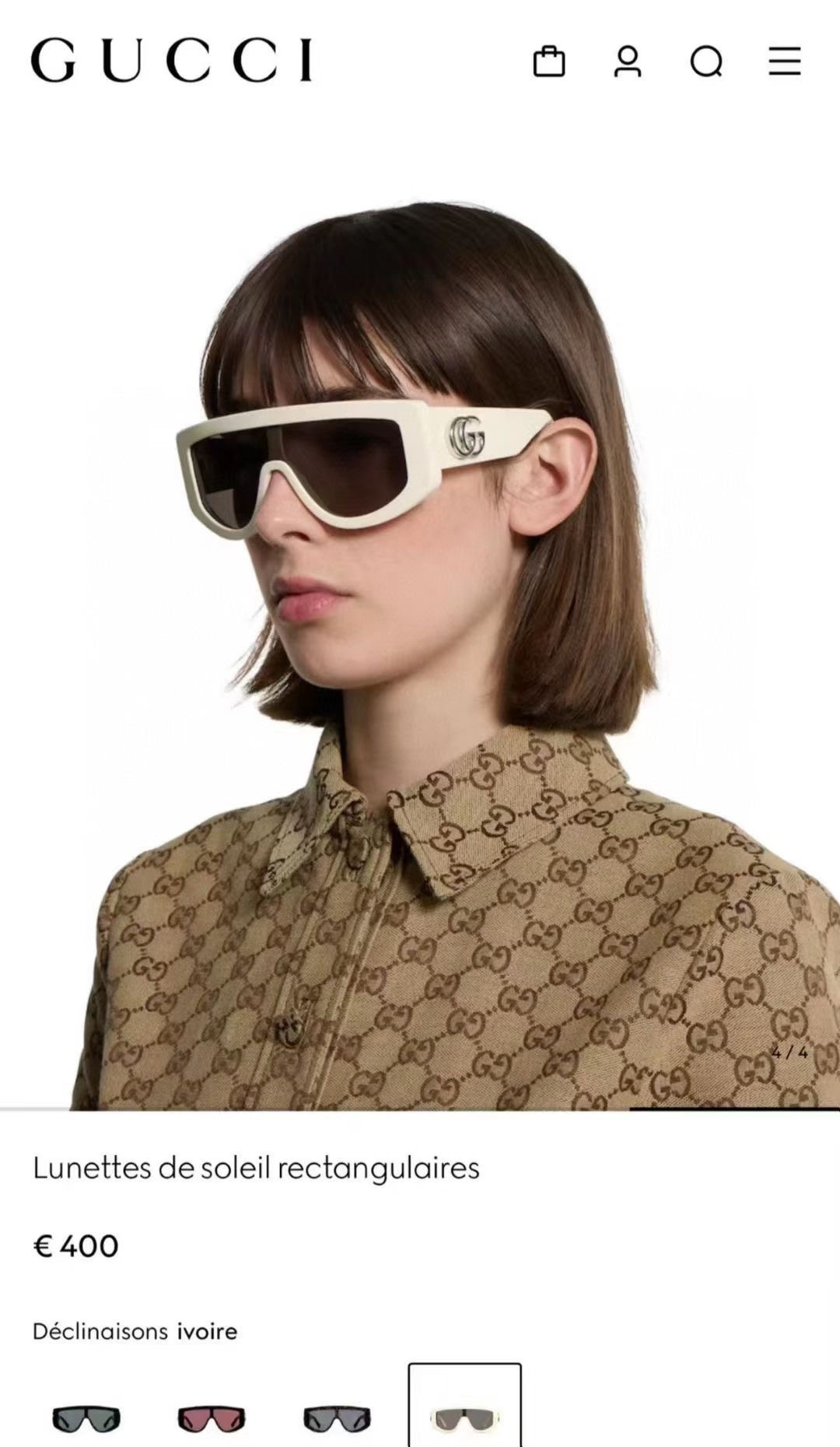 ‼️ 官网图 GUCCI🐝🐝🐝MODEL：GG1950S🐝🐝🐝SIZE：58口7-145🐝🐝🐝