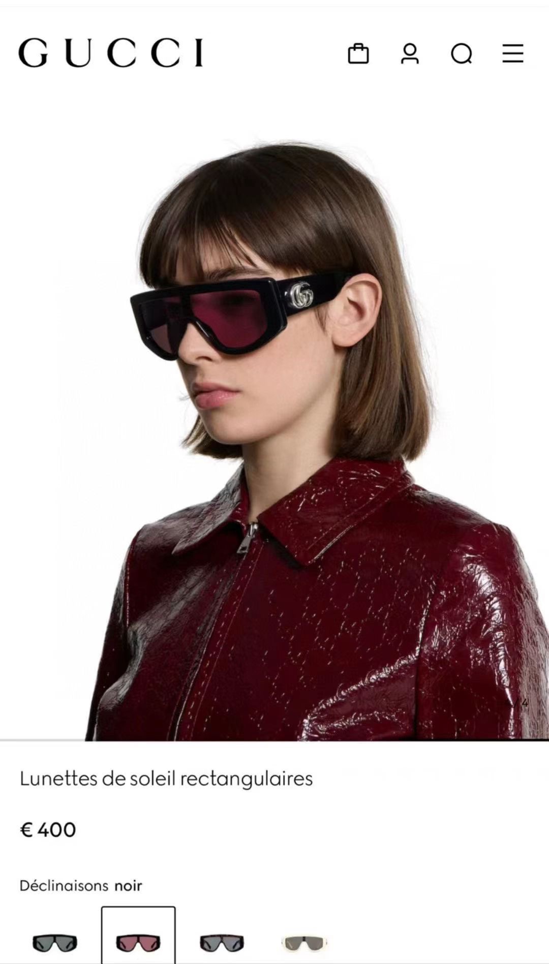 ‼️ 官网图 GUCCI🐝🐝🐝MODEL：GG1950S🐝🐝🐝SIZE：58口7-145🐝🐝🐝