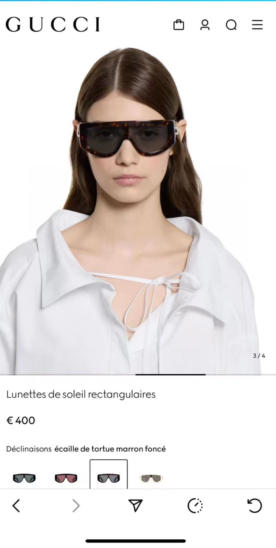 ‼️ 官网图 GUCCI🐝🐝🐝MODEL：GG1950S🐝🐝🐝SIZE：58口7-145🐝🐝🐝