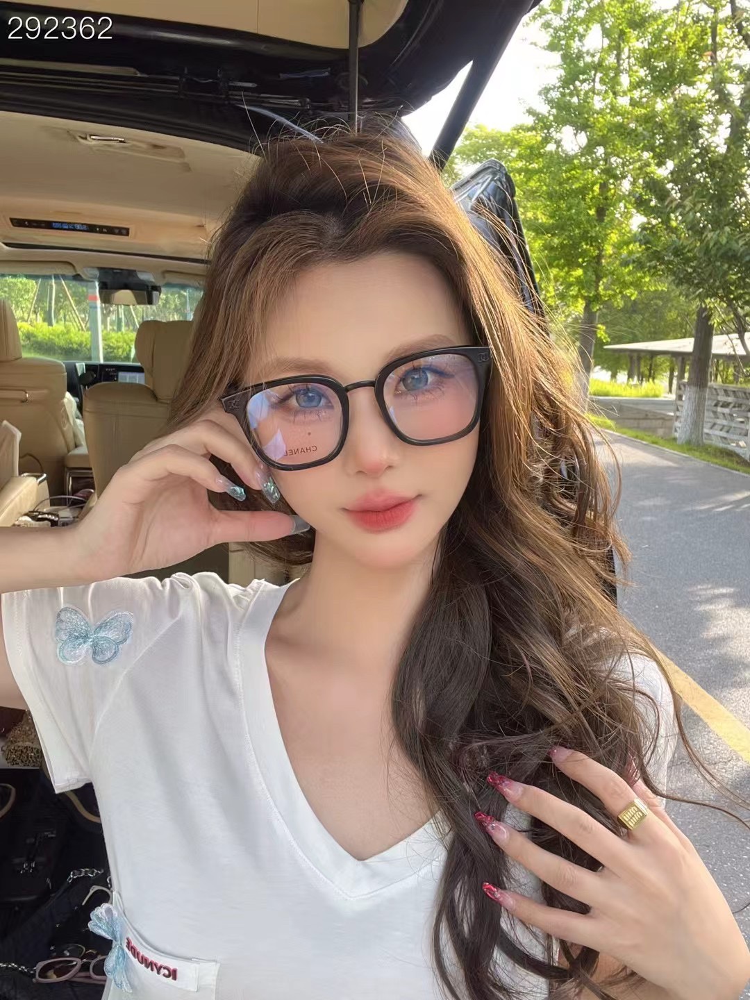 P ‼️ 模特图 🖤ch8822 香奶奶上新✔️经典热卖圈形闭眼入💗镜腿小logo设计 精致可爱上脸气质