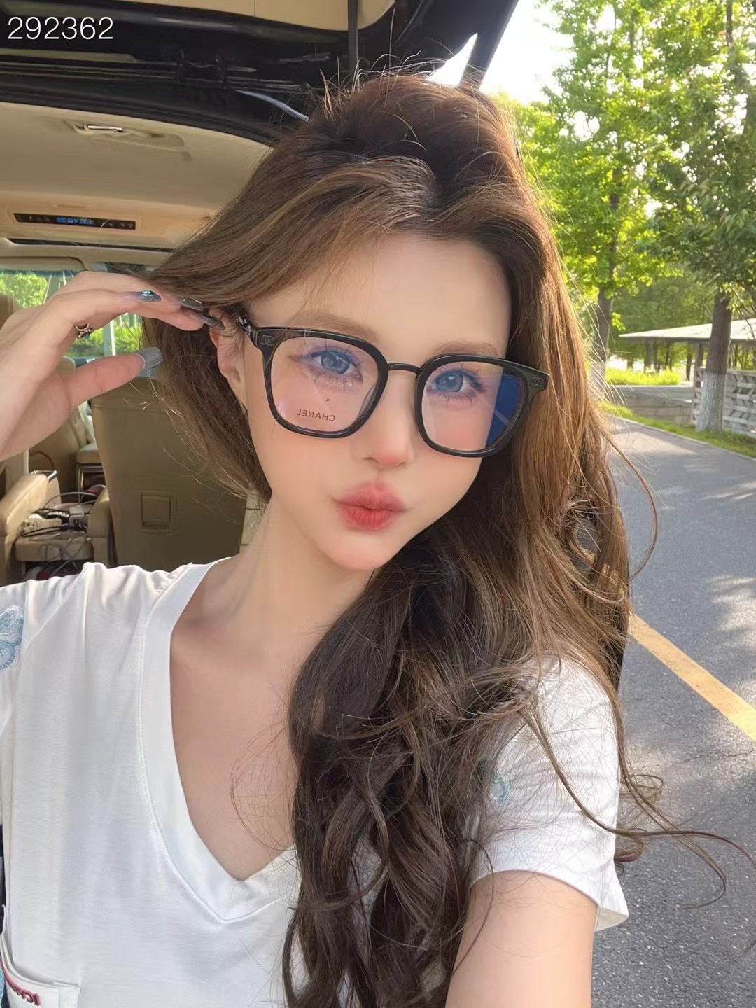 P ‼️ 模特图 🖤ch8822 香奶奶上新✔️经典热卖圈形闭眼入💗镜腿小logo设计 精致可爱上脸气质