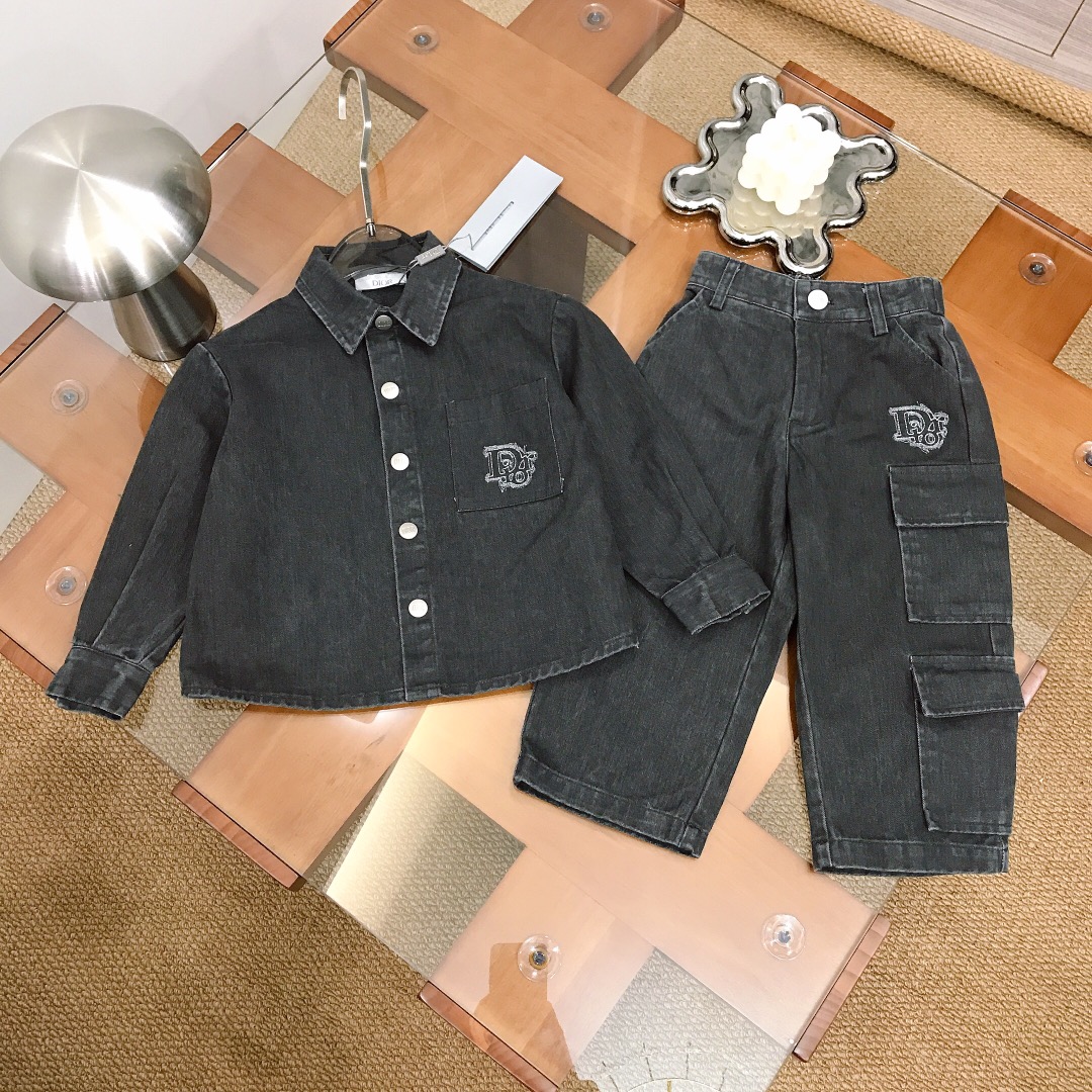 Alta costura solo cambio de talla. Tallas: 90-150 DIO* Estilo moderno y de moda ~ conjunto vaquero lavado a la piedra v…