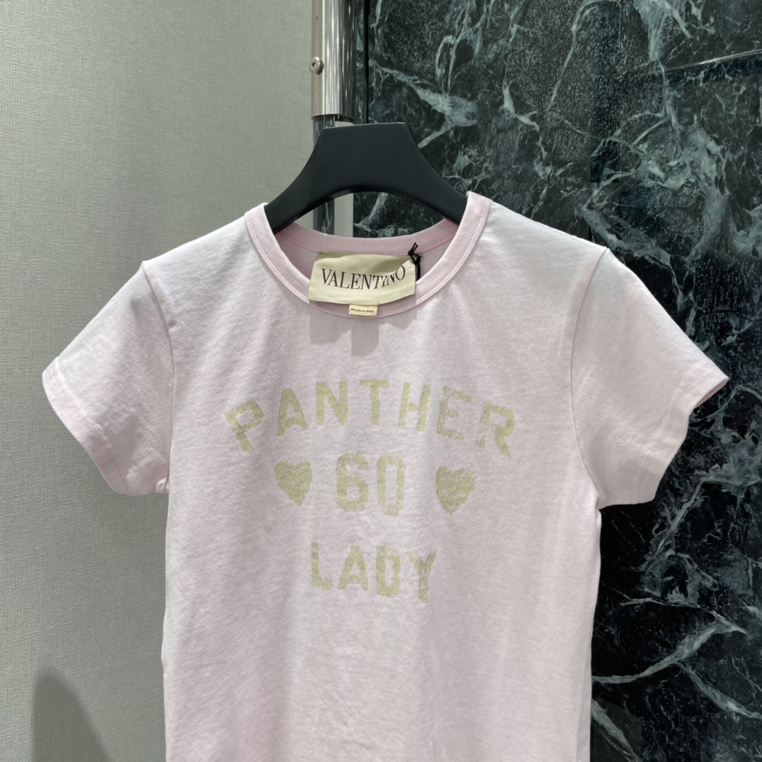Val华伦 26春季新款 字母印花短袖T恤 正面”LADY“字母+爱心图案 撞色设计超有辨识度 正肩H版