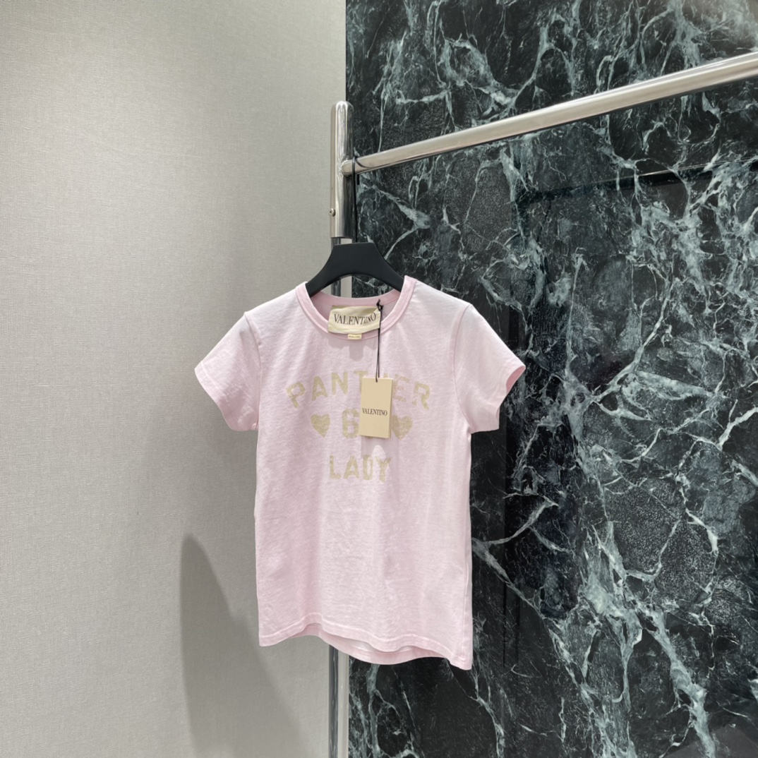 Val华伦 26春季新款 字母印花短袖T恤 正面”LADY“字母+爱心图案 撞色设计超有辨识度 正肩H版