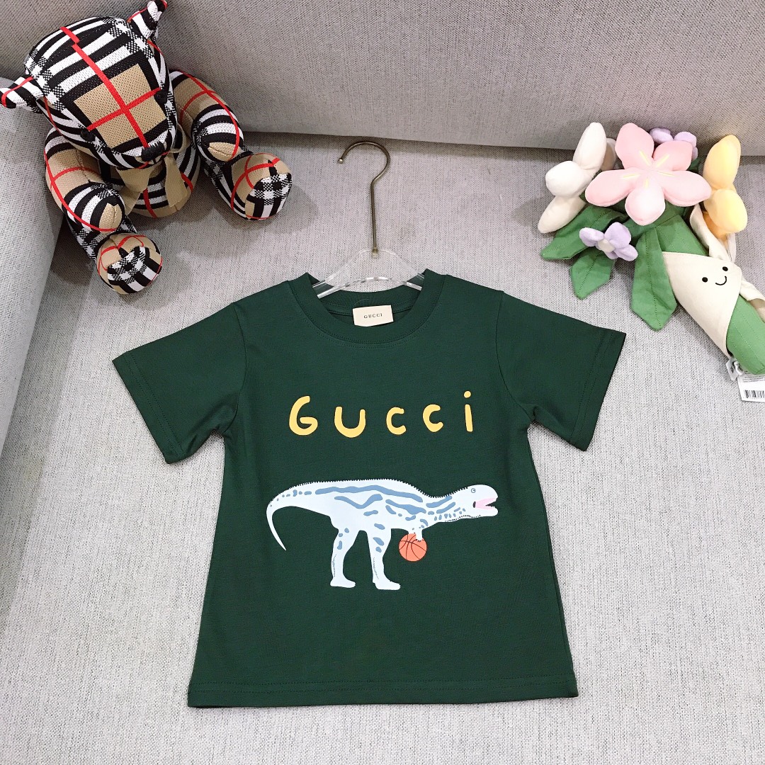 Alta costura solo cambio de talla. Tallas: 90-150 GUCC* Camiseta de manga corta con estampado de dinosaurio infantil ju…
