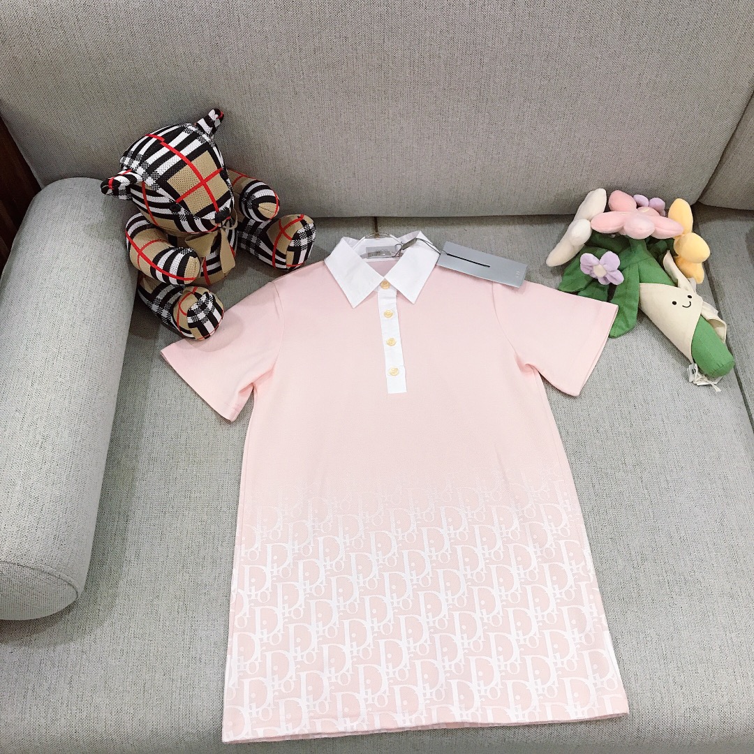 Alta costura solo cambio de talla @188 Tallas: 100-150 DIO* Vestido recto de estilo polo con cuello pequeño, confeccion…
