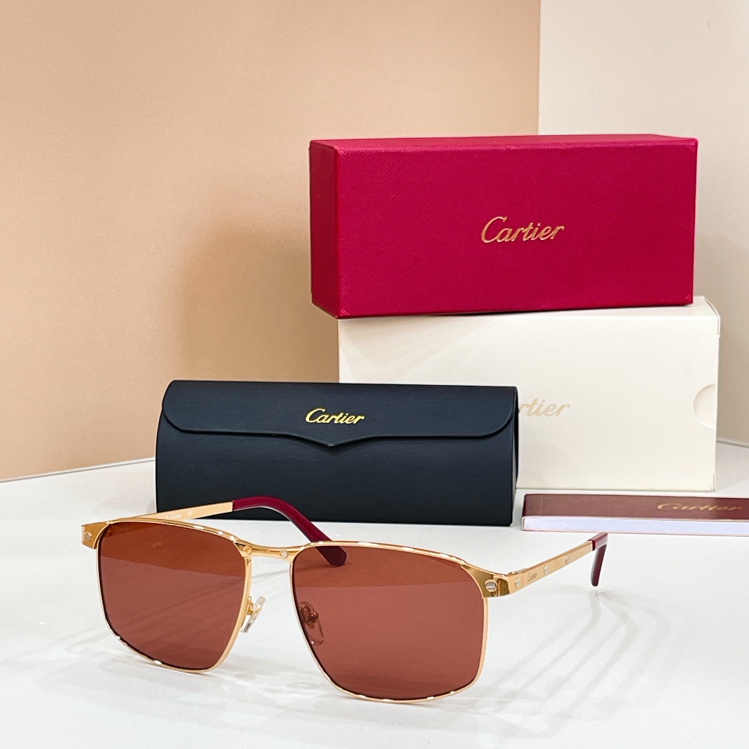 Cartier солнцезащитные очки металлические квадратные