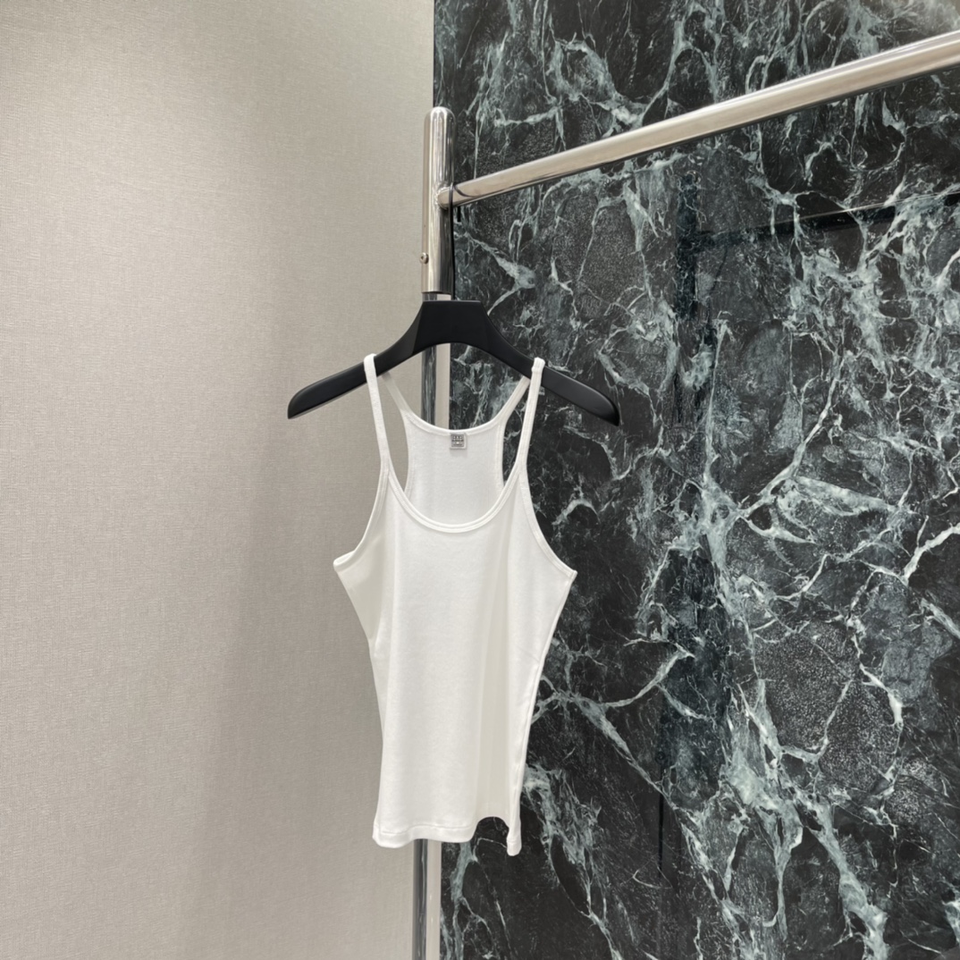 Toteme Scoop nec* 26早春新款 螺纹挂脖吊带 棉质面料弹性好 贴合舒适 挂脖+细肩带设