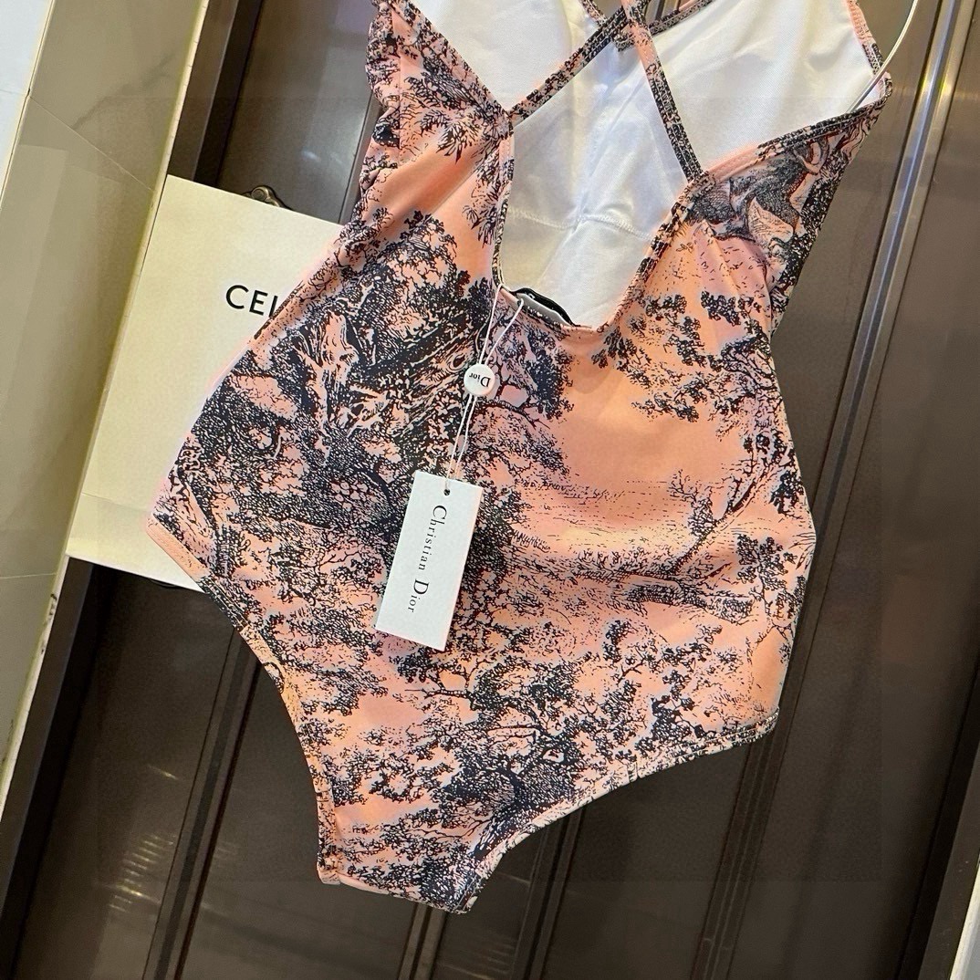 。Dior迪奥2024官方新款连体泳衣比基尼，S M L XL