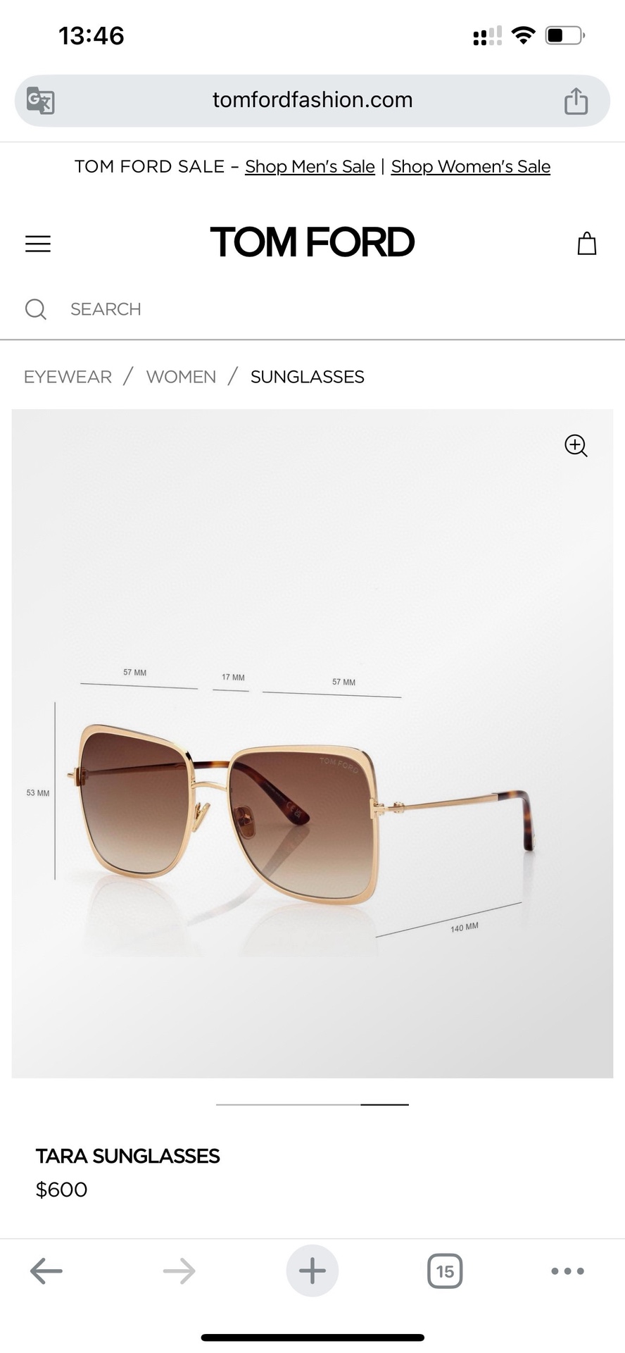 TOM FOR*💫💫💫MODEL：TF 1319💫💫💫SIZE：57口17-140💫💫💫