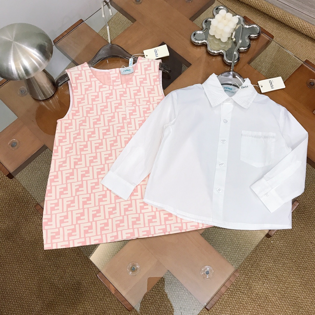 Solo cambio de tamaño de alta costura Tamaño: 90-150 FEND * ~ Falda para niña [obviamente camisa con logo bordado ➕ ves…