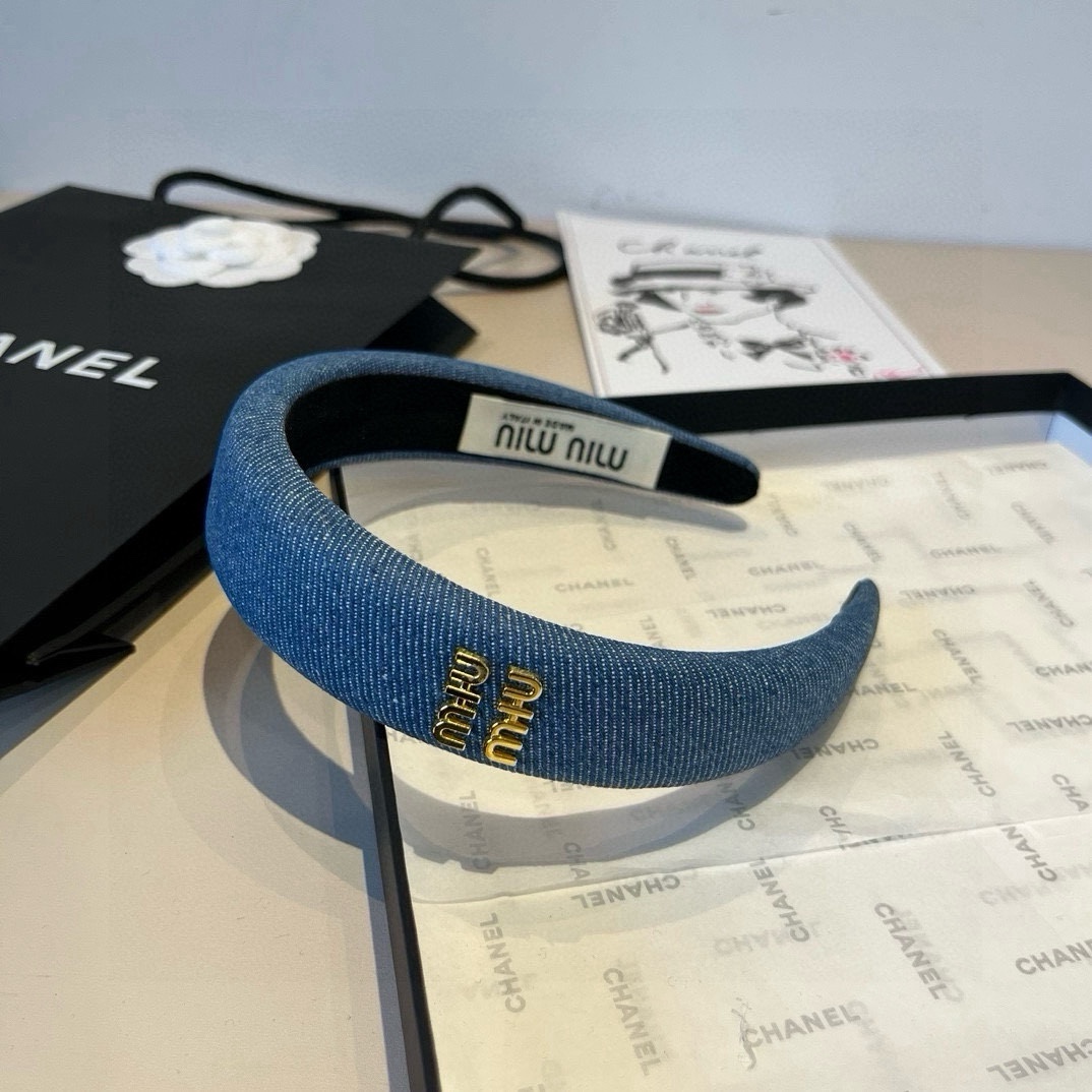 pmiumiu缪缪牛仔发箍，高端定制名媛必备哦