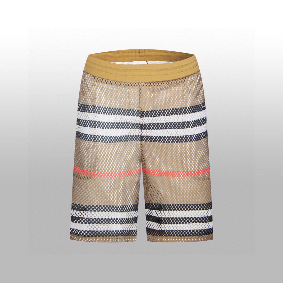 P120 versión alta [BURBERR] Nuevos shorts a rayas, rayas clásicas, estampado Kangli, la última serie, artículos versáti…