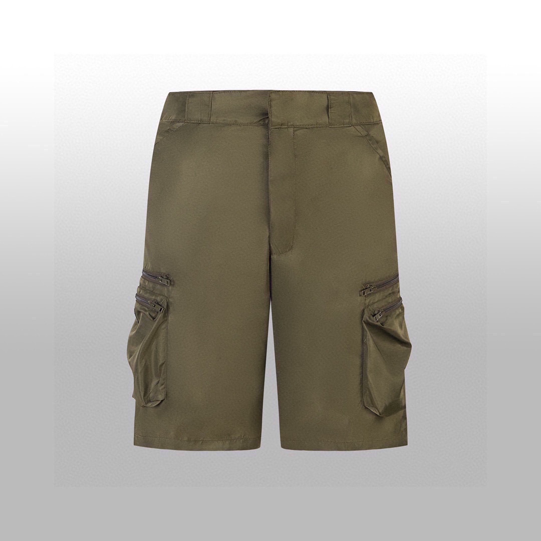 P205 Versión alta [Prad*] Pantalones de trabajo de algodón brillante de principios de otoño, bolsillos laterales tipo a…