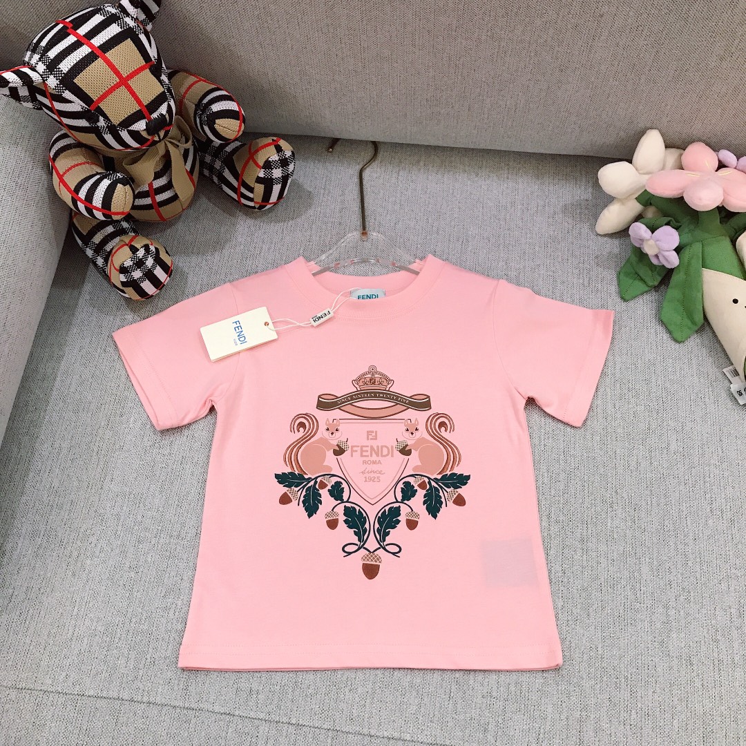 Alta costura solo cambio de talla. Tallas: 90-150 FEND* 🌴 Camiseta de manga corta con estampado de agua a color. Ardil…