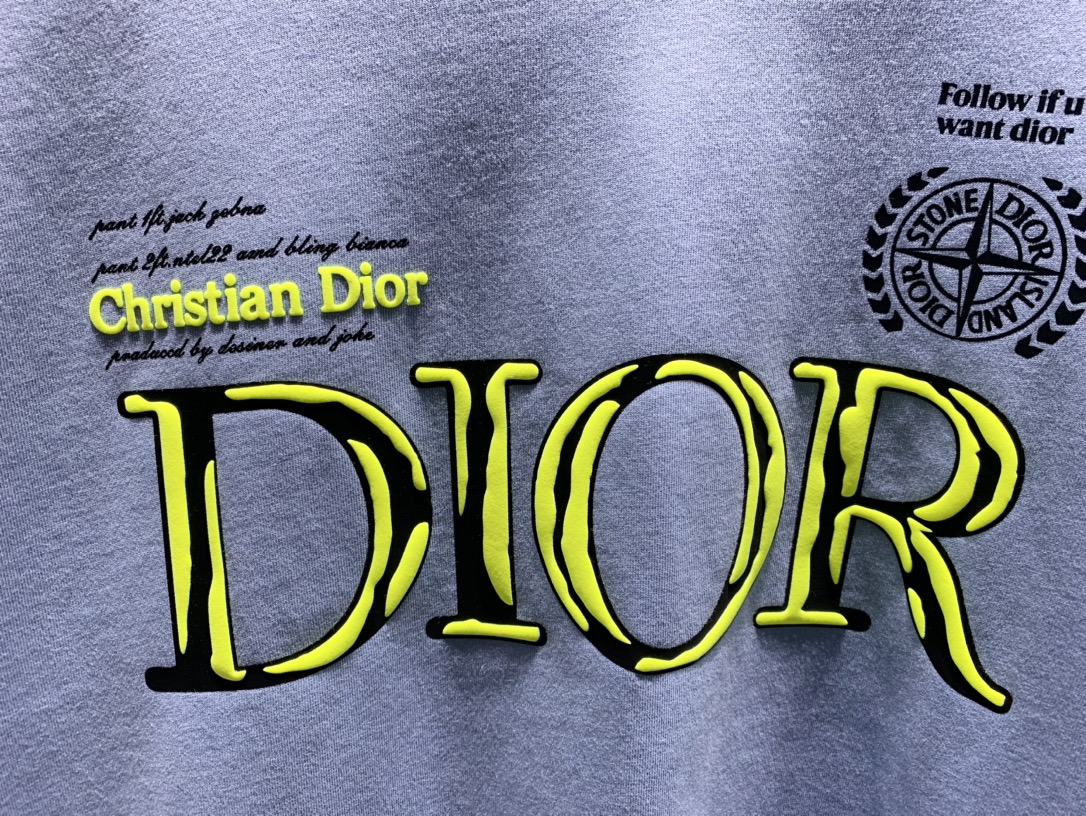 Dior 隔天 不退换Dior 立体压胶联名T恤