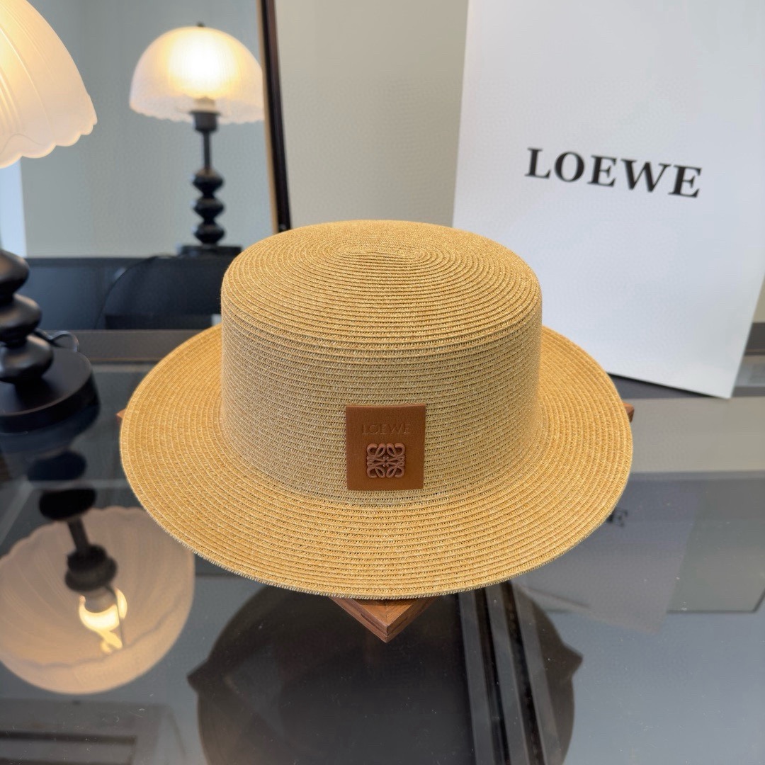 NO:743053,Loewe's new flat-top straw hat, head circumference 57cm hat straw hat fisherman hat baseball cap, hat, loewe, espadrilles, hats19860909罗意威新款平顶草帽,头围57cm帽子草帽渔夫帽棒球帽,帽子,loewe,espadrilles,hats,hat