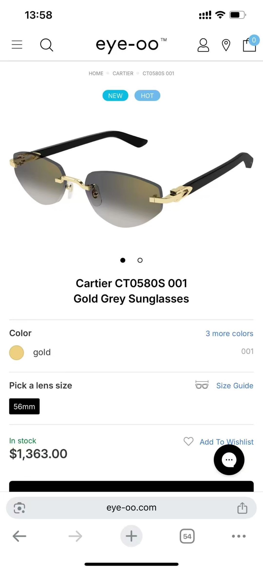 NO:765023,135 Color Changing Film Cartie* Independent Coding Mod CT0580S Size 56 Mouth 18-Glasses, Sunglasses, Sunglasses, Glasses, Cartier19860909135 变色片Cartie* 独立编码 Mod CT0580S Size 56口18-眼镜墨镜太阳镜,眼镜,cartier,glasses