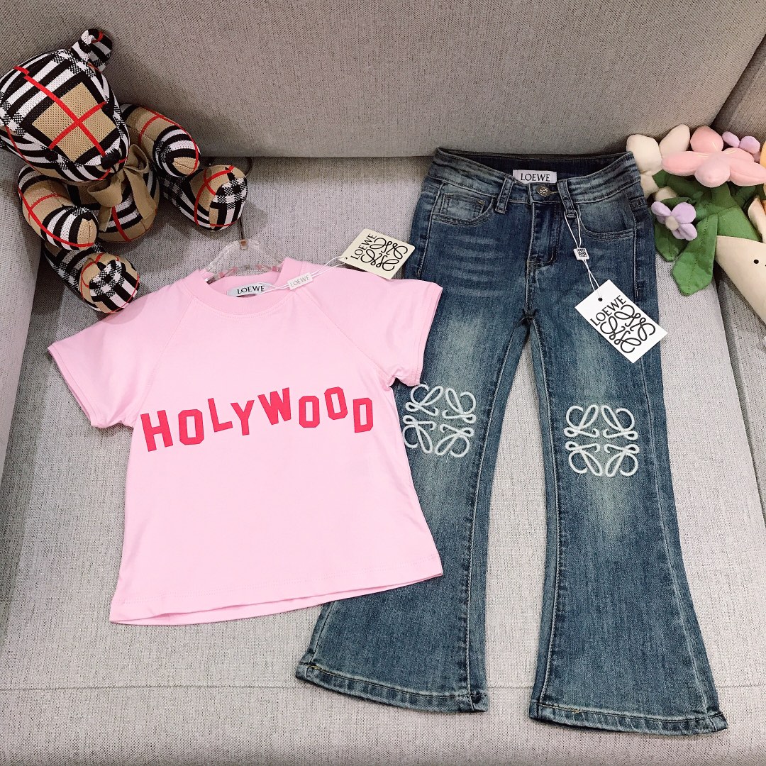 Alta costura solo cambio de talla. Tallas: 100-150. Conjunto LOEW* [Camiseta de algodón puro con estampado de letras + …