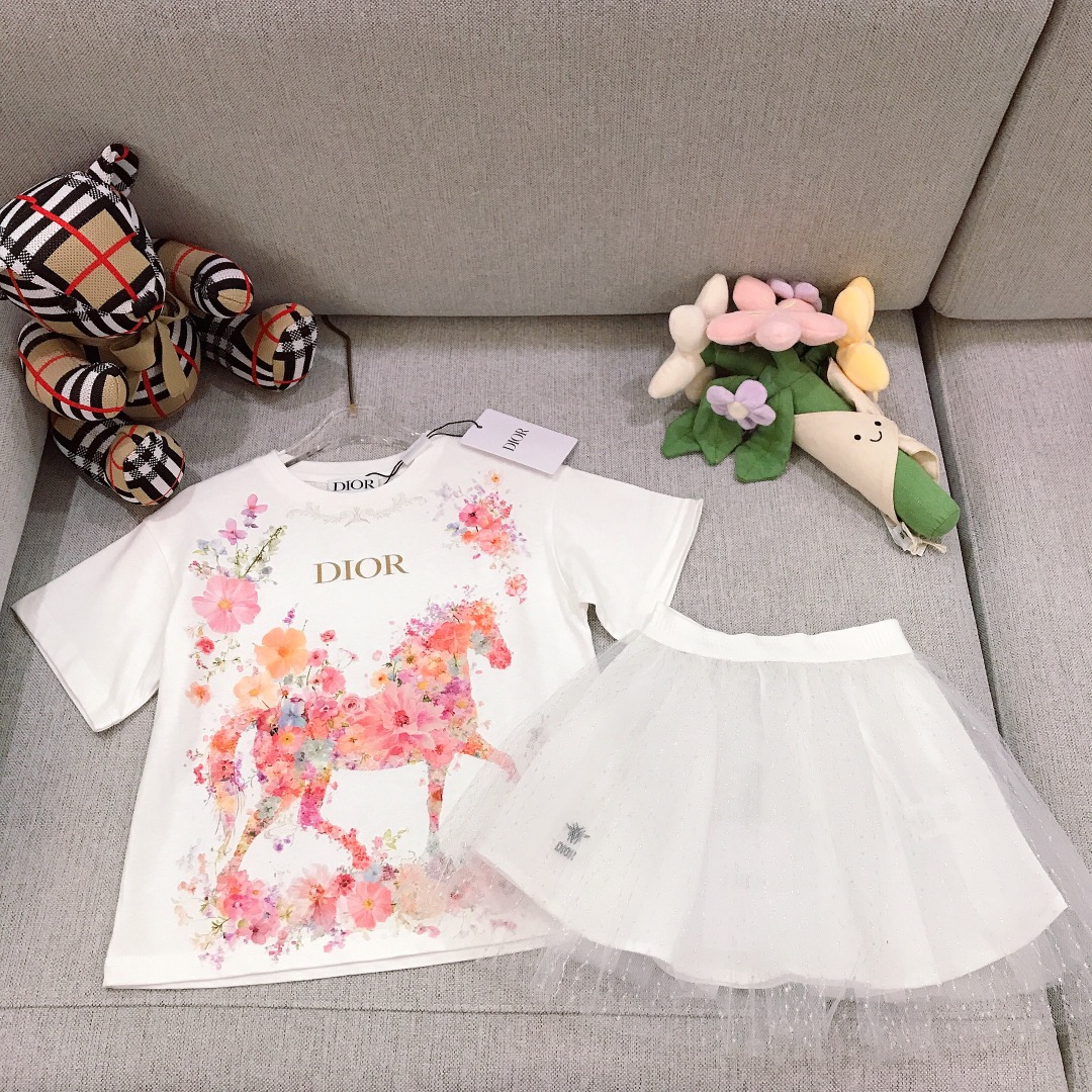 Alta costura solo cambio de talla. Tallas: 90-150 DIO* conjunto de falda para niña, serie limitada [camiseta con estamp…