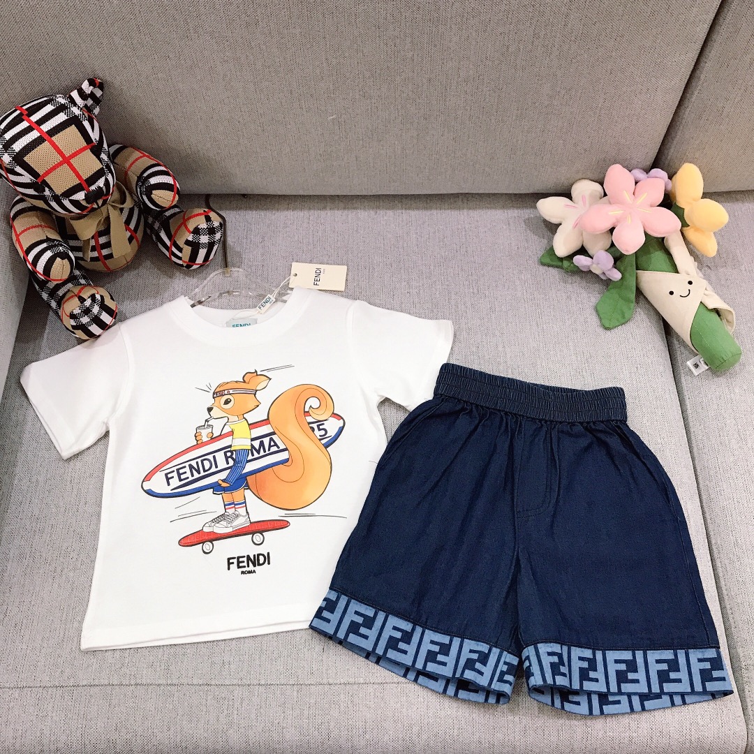 Alta costura solo cambio de talla. Tallas: 90-150 FEND* Conjunto para niño y niña - Serie limitada [🏄 Camiseta de algo…