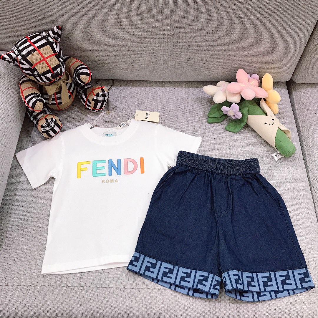 Alta costura solo cambio de talla. Tallas: 90-150 FEND* Conjunto para niño y niña - Serie limitada [Camiseta de algodón…