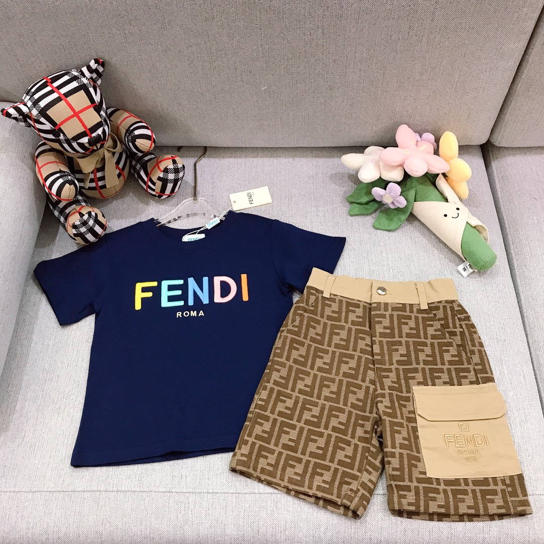 Alta costura solo cambio de talla. Tallas: 90-150. FEND* estilo moderno y de moda [camiseta de algodón puro + pantalone…