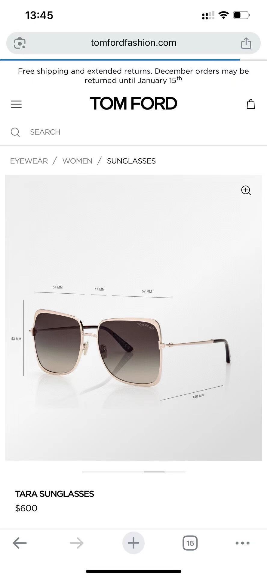 ‼️ 官网图 TOM FOR*💫💫💫MODEL：TF1319💫💫💫SIZE：57口17-140💫💫💫