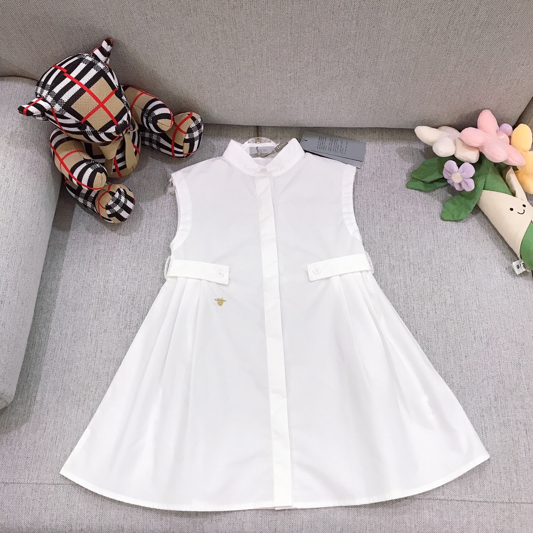 Alta costura solo cambio de talla DIO* vestido camisero blanco cuello alto elegante blanco de alta calidad noble y eleg…