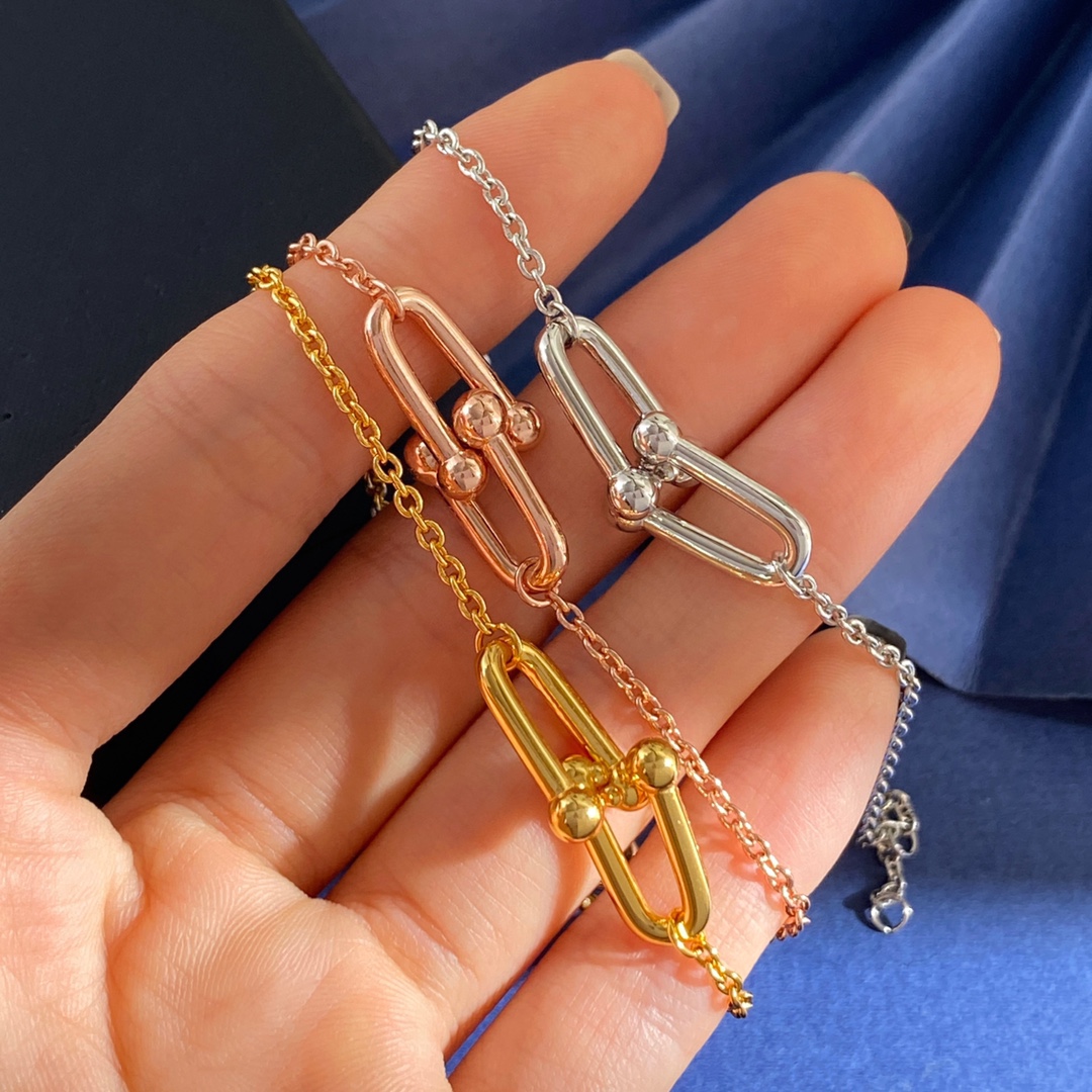 Tiffany & Co. Tiffany&Co蒂芙尼 光面双节竹节单链条手链