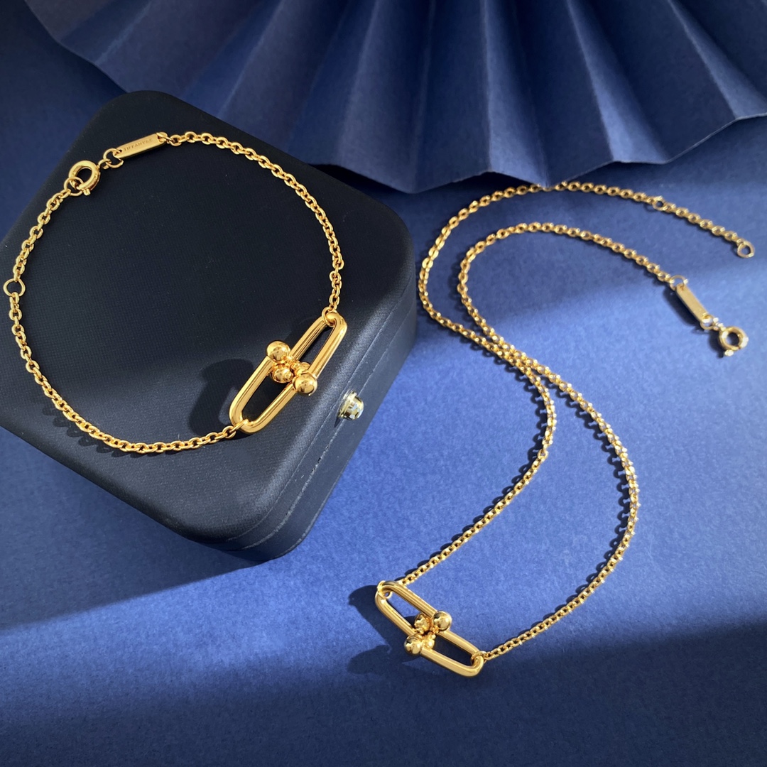 Tiffany & Co. Tiffany&Co蒂芙尼 光面双节竹节单链条手链