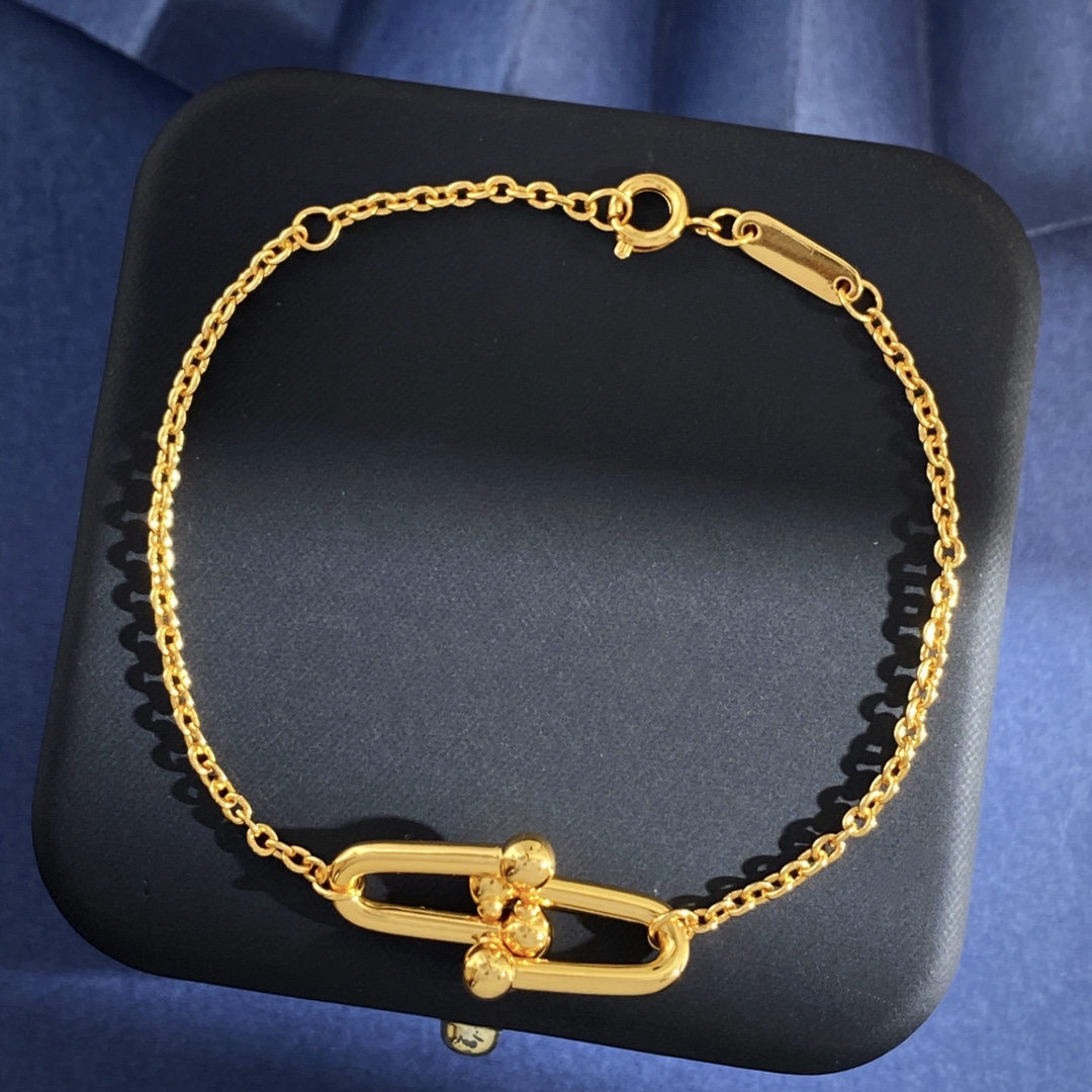 Tiffany & Co. Tiffany&Co蒂芙尼 光面双节竹节单链条手链