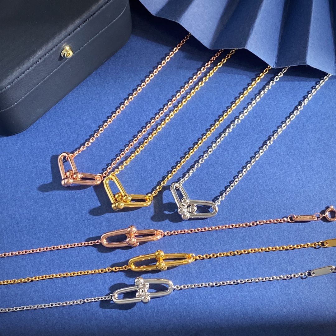 Tiffany & Co. Tiffany&Co蒂芙尼 光面双节竹节单链条手链