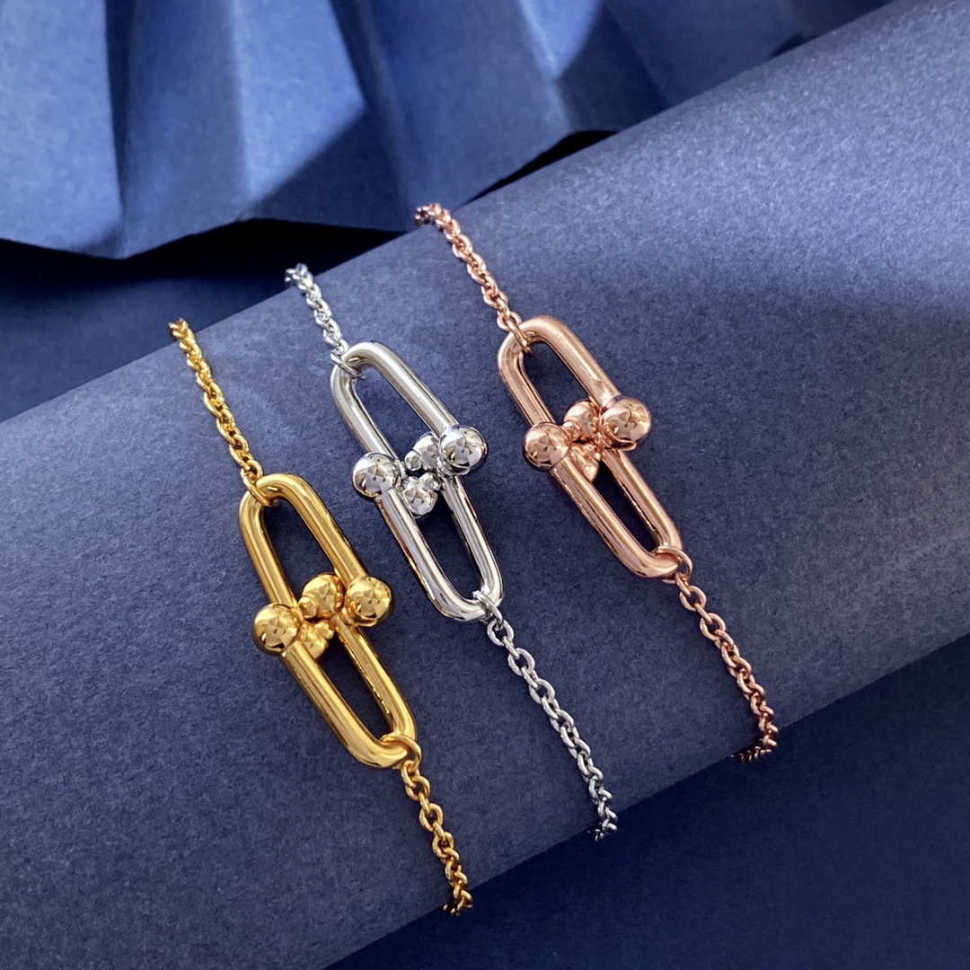 Tiffany & Co. Tiffany&Co蒂芙尼 光面双节竹节单链条手链