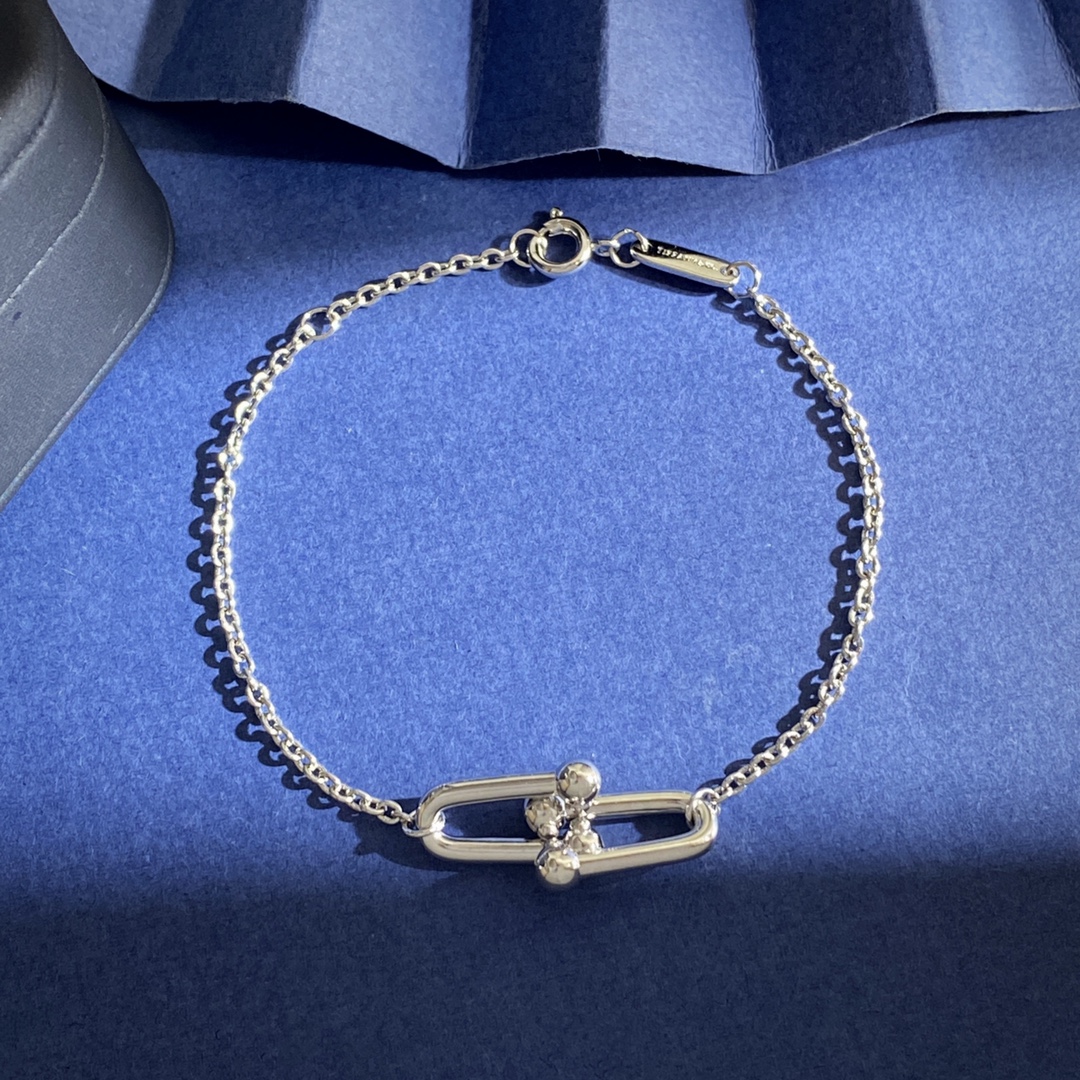 Tiffany & Co. Tiffany&Co蒂芙尼 光面双节竹节单链条手链