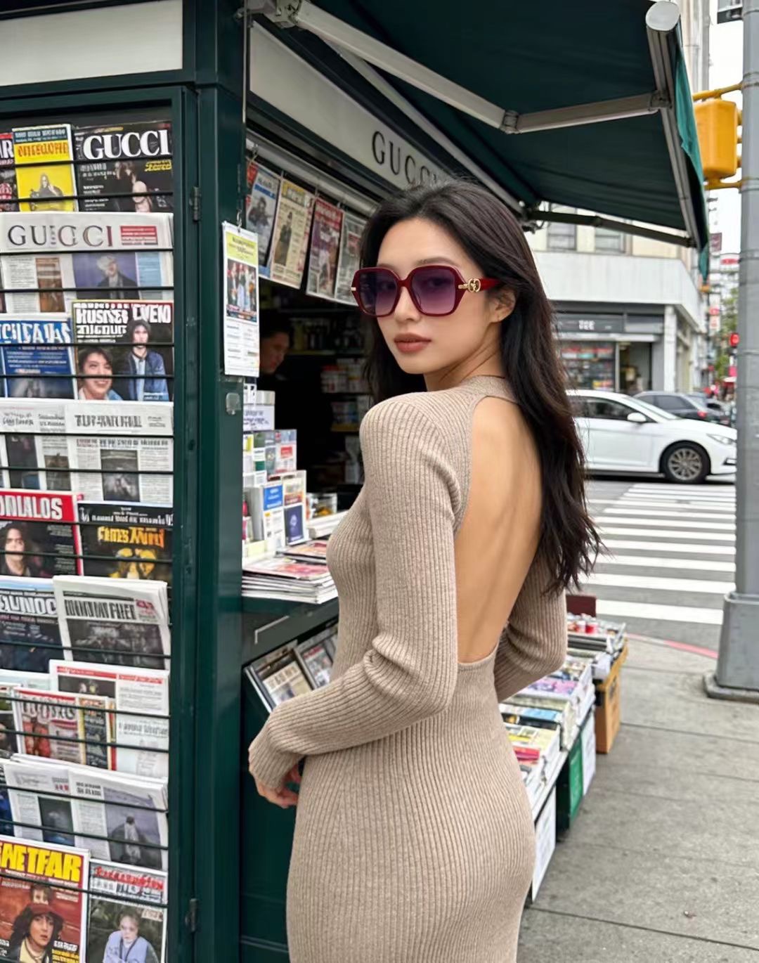 ‼️ 模特图 GUCCI🐝🐝🐝MODEL：GG2025S 🐝🐝🐝SIZE:57口17-145🐝🐝🐝