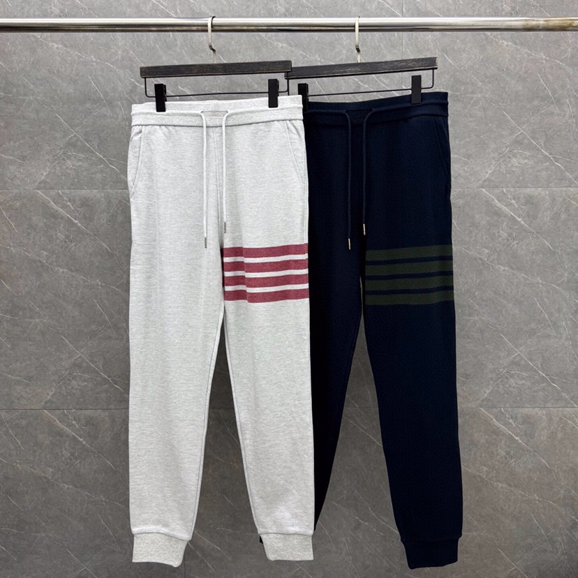 THOM BROWNE 汤姆布朗 TB网眼朱地色织新配色长裤休闲裤 \n码数：1-5 颜色：灰色 藏蓝\
