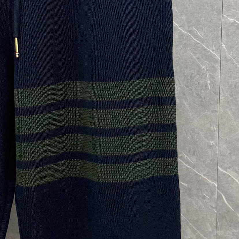 THOM BROWNE 汤姆布朗 TB网眼朱地色织新配色长裤休闲裤 \n码数：1-5 颜色：灰色 藏蓝\