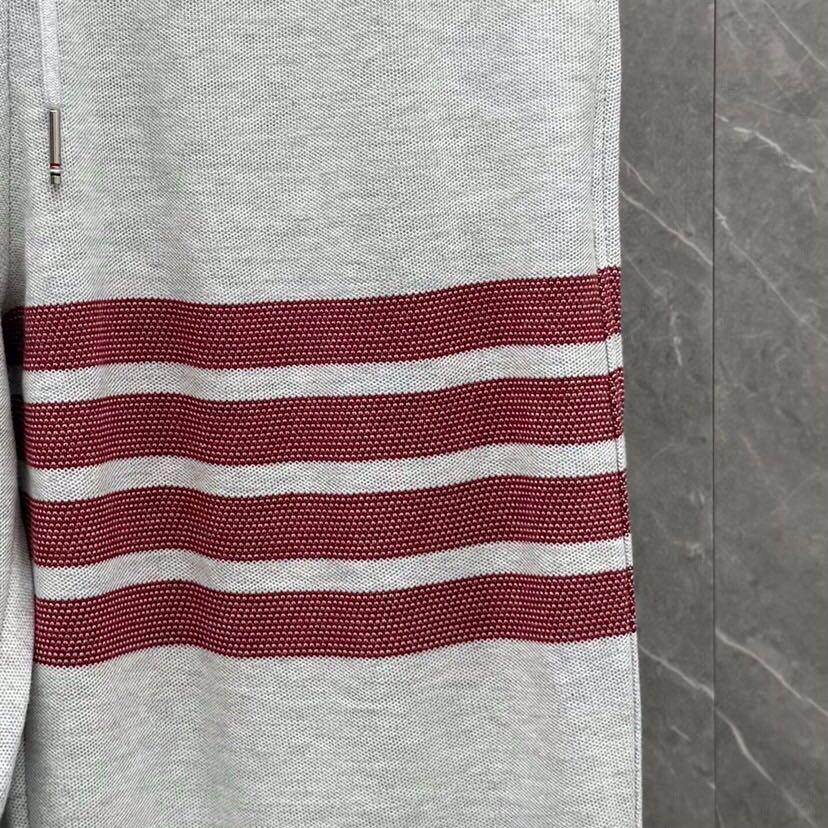 THOM BROWNE 汤姆布朗 TB 网眼朱地色织新配色卫衣圆领套装，休闲圆领卫衣套装\n码数：1-5