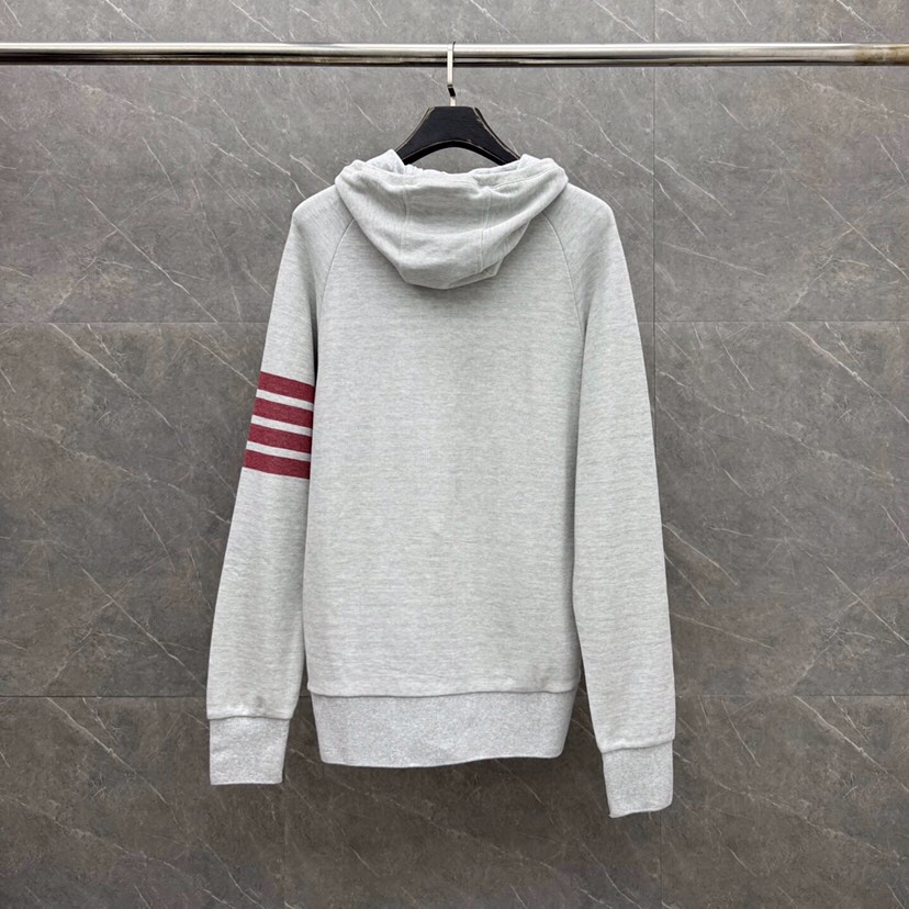 THOM BROWNE 汤姆布朗 TB 网眼朱地色织新配色拉链外套连帽套装 ，连帽卫衣开衫套装\n码数：