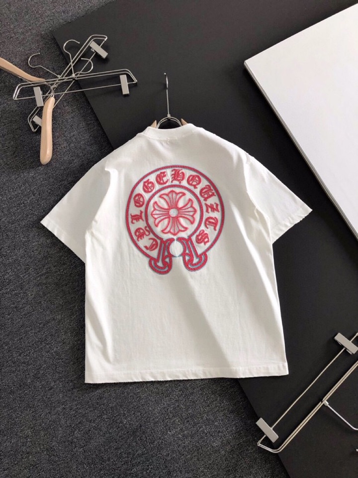 Chrome Hearts 克罗心（高版本）\nCH 2026SS春夏最新款圆领刺绣时尚短袖圆领T恤，官