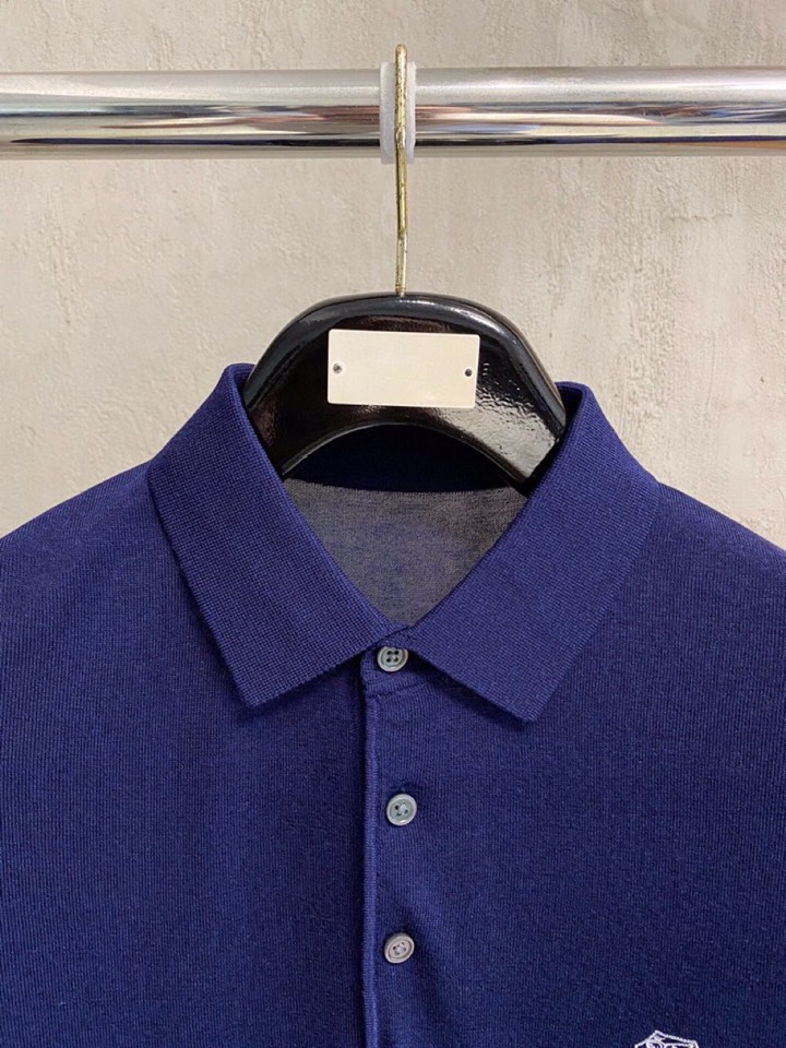 brunello Cucinelli bc家族男士高端简约短袖翻领T恤针织衫，经典王牌系列\n高端奢华且