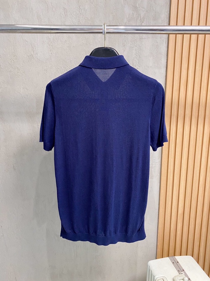 brunello Cucinelli bc家族男士高端简约短袖翻领T恤针织衫，经典王牌系列\n高端奢华且