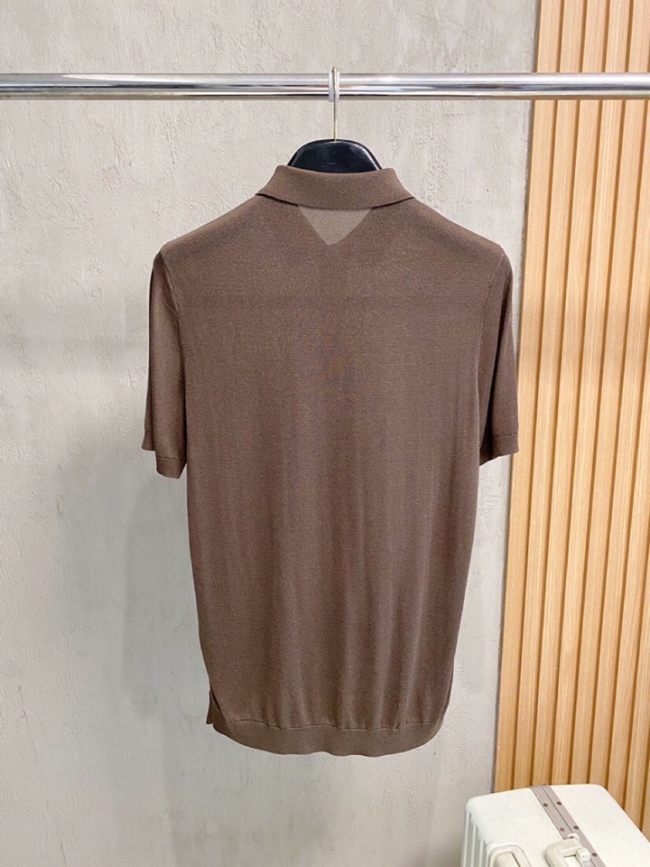 brunello Cucinelli bc家族男士高端简约短袖翻领T恤针织衫，经典王牌系列\n高端奢华且