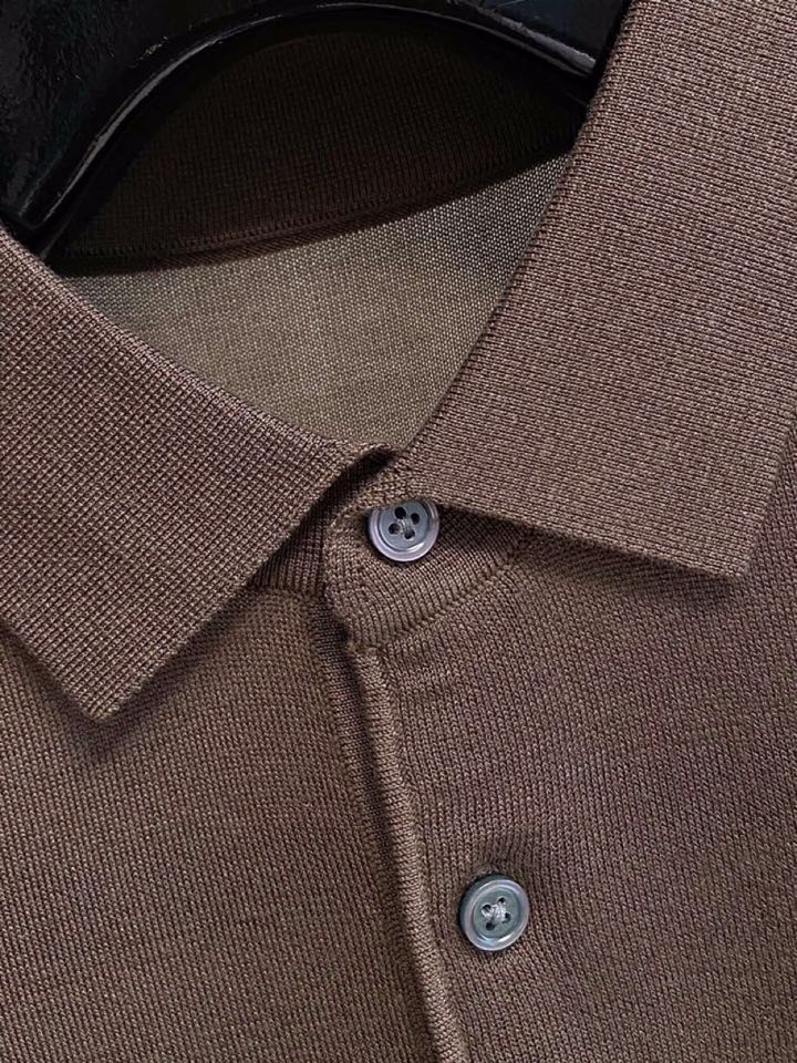 brunello Cucinelli bc家族男士高端简约短袖翻领T恤针织衫，经典王牌系列\n高端奢华且